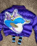 Lord beerus patchwork puffer coat