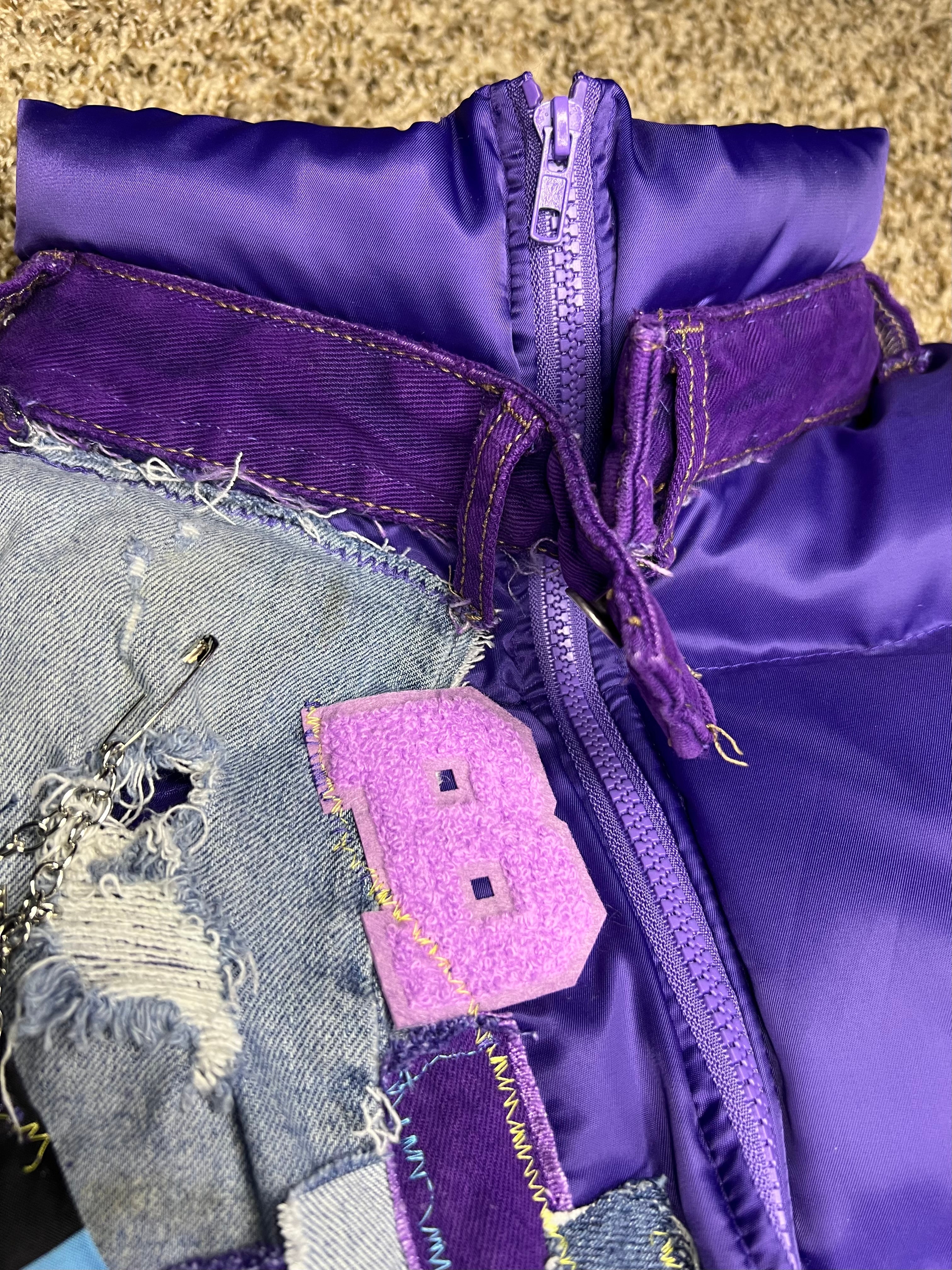 Lord beerus patchwork puffer coat