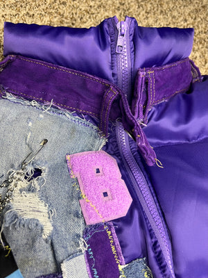 Lord beerus patchwork puffer coat
