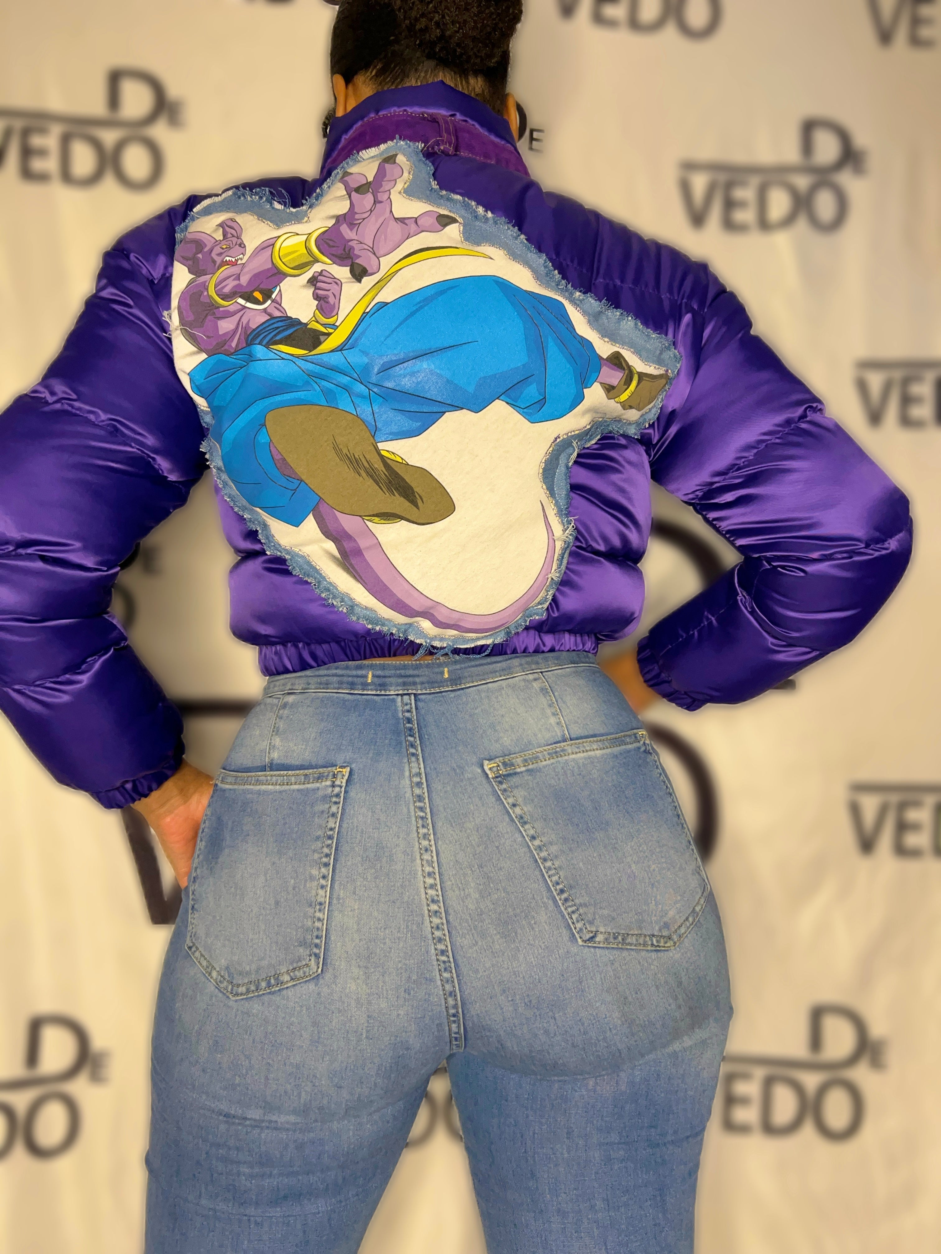 Lord beerus patchwork puffer coat